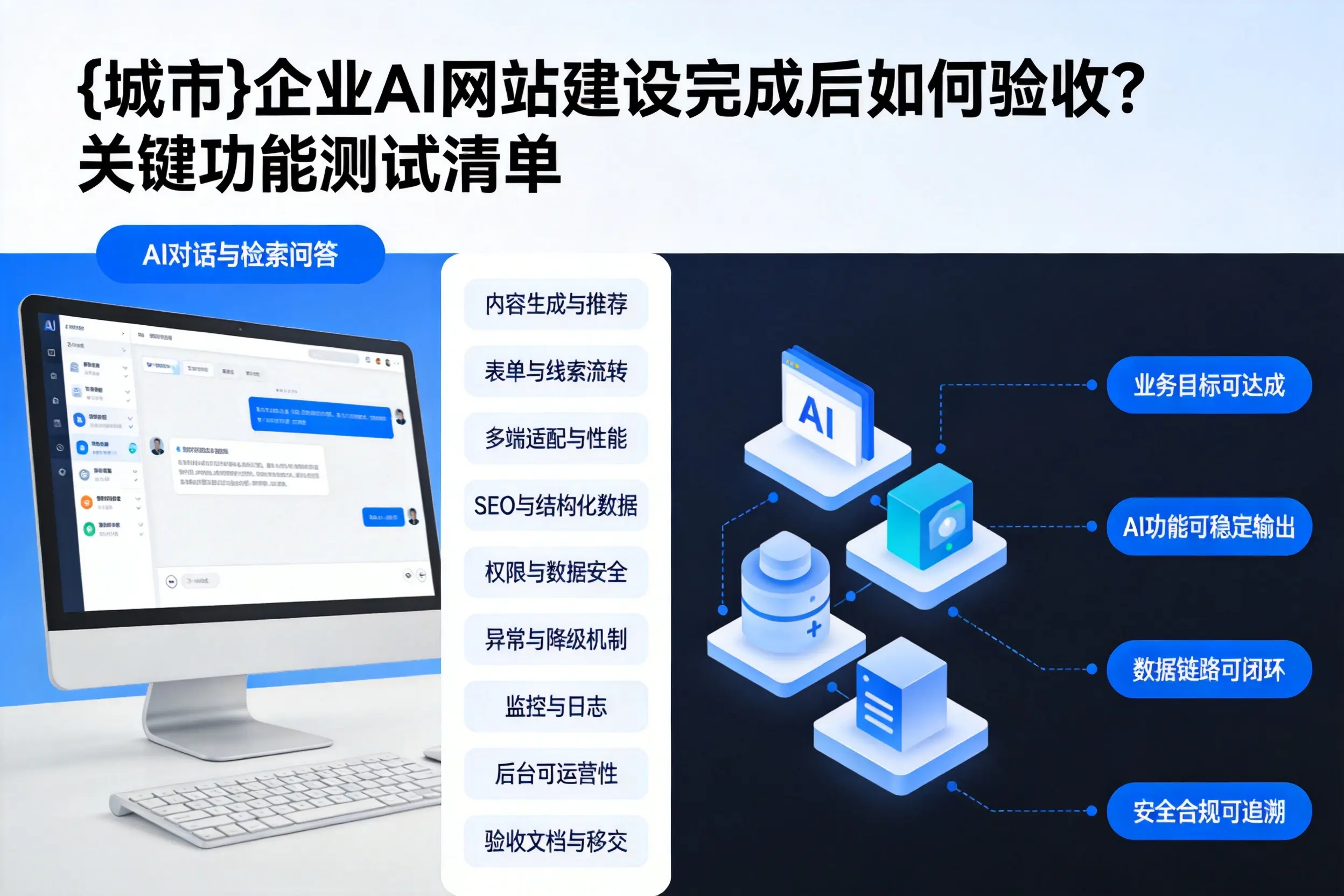 黑龙江企业AI网站建设完成后如何验收？关键功能测试清单