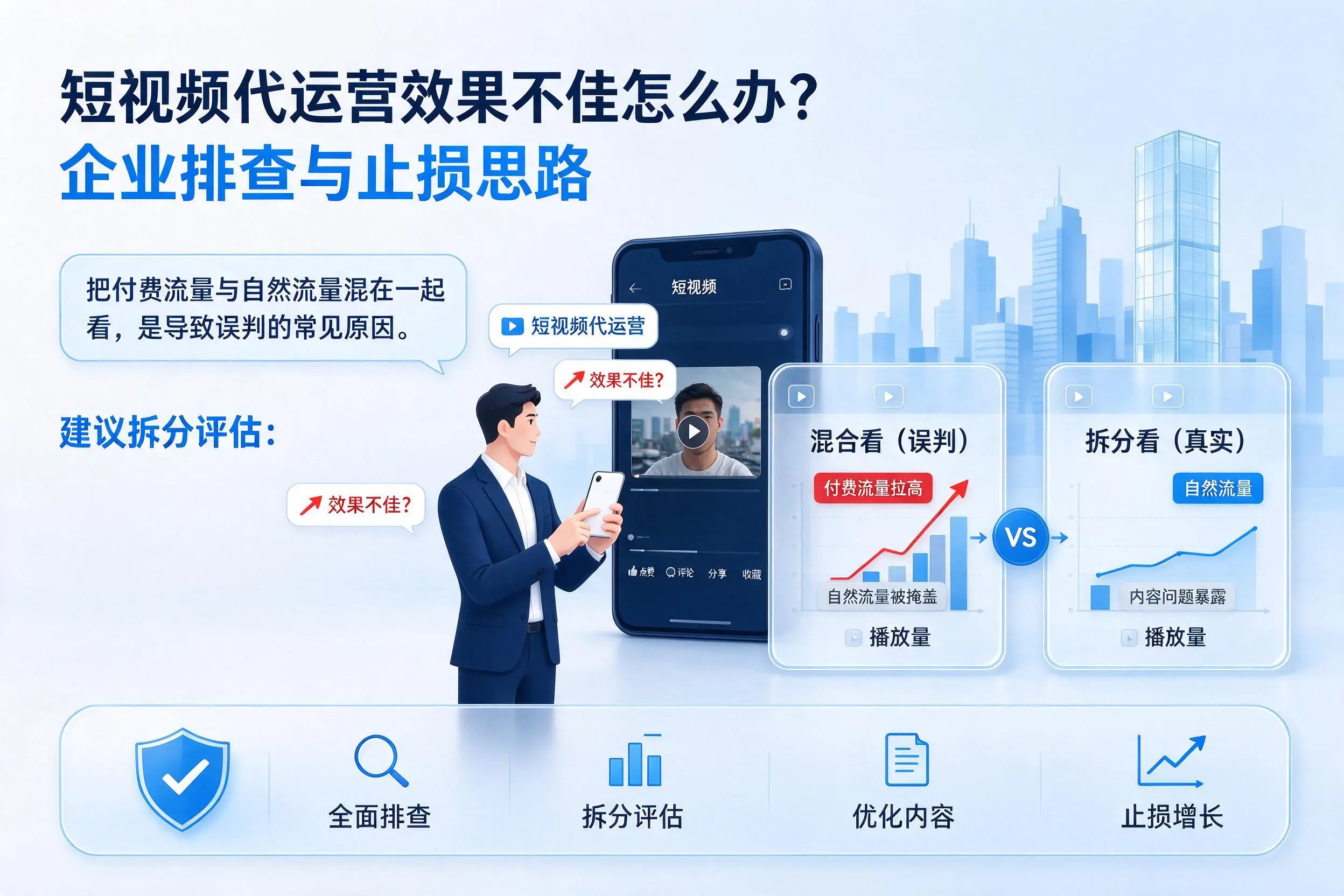 短视频代运营效果不佳怎么办？黑龙江企业排查与止损思路