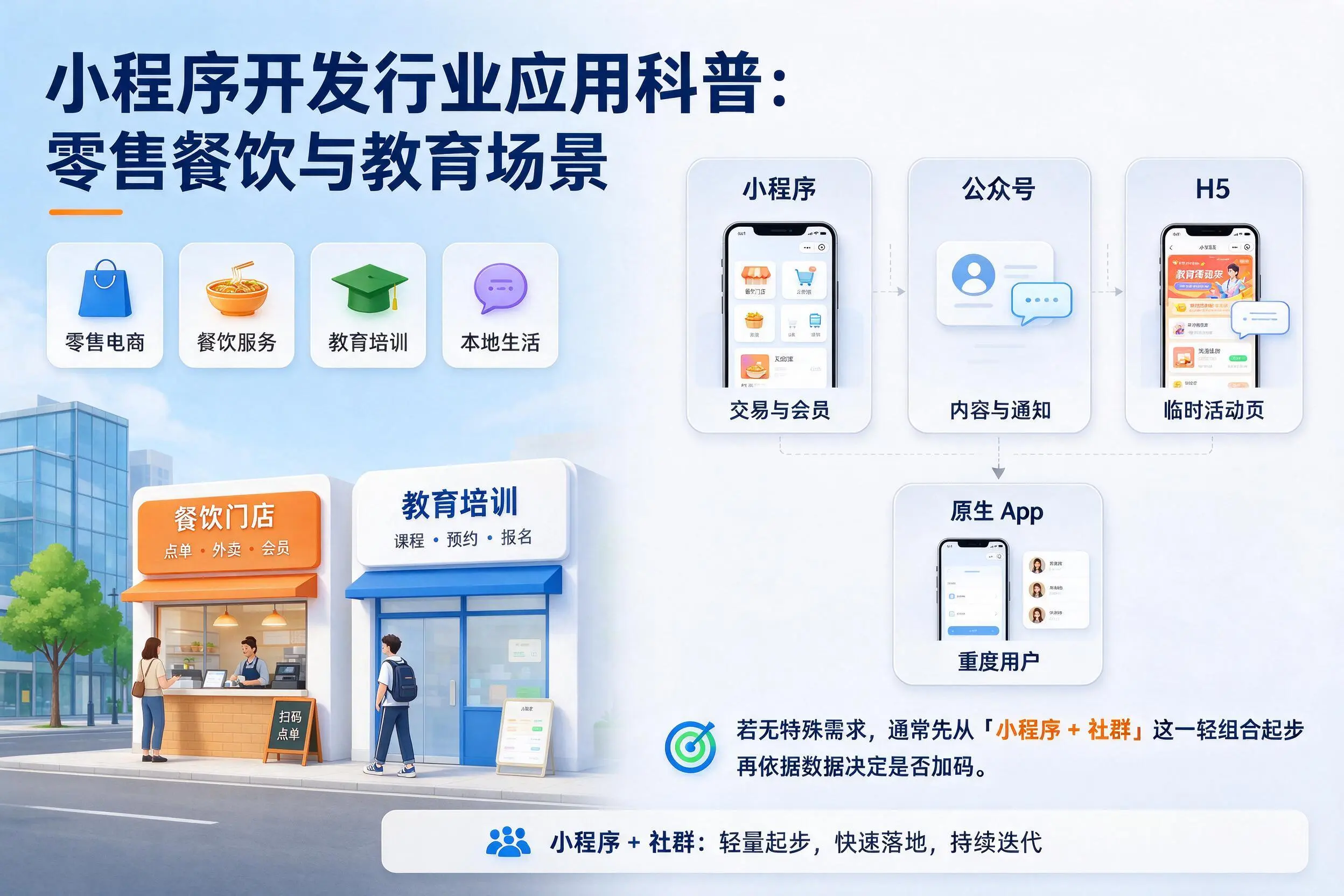 黑龙江小程序开发行业应用科普:零售餐饮与教育场景