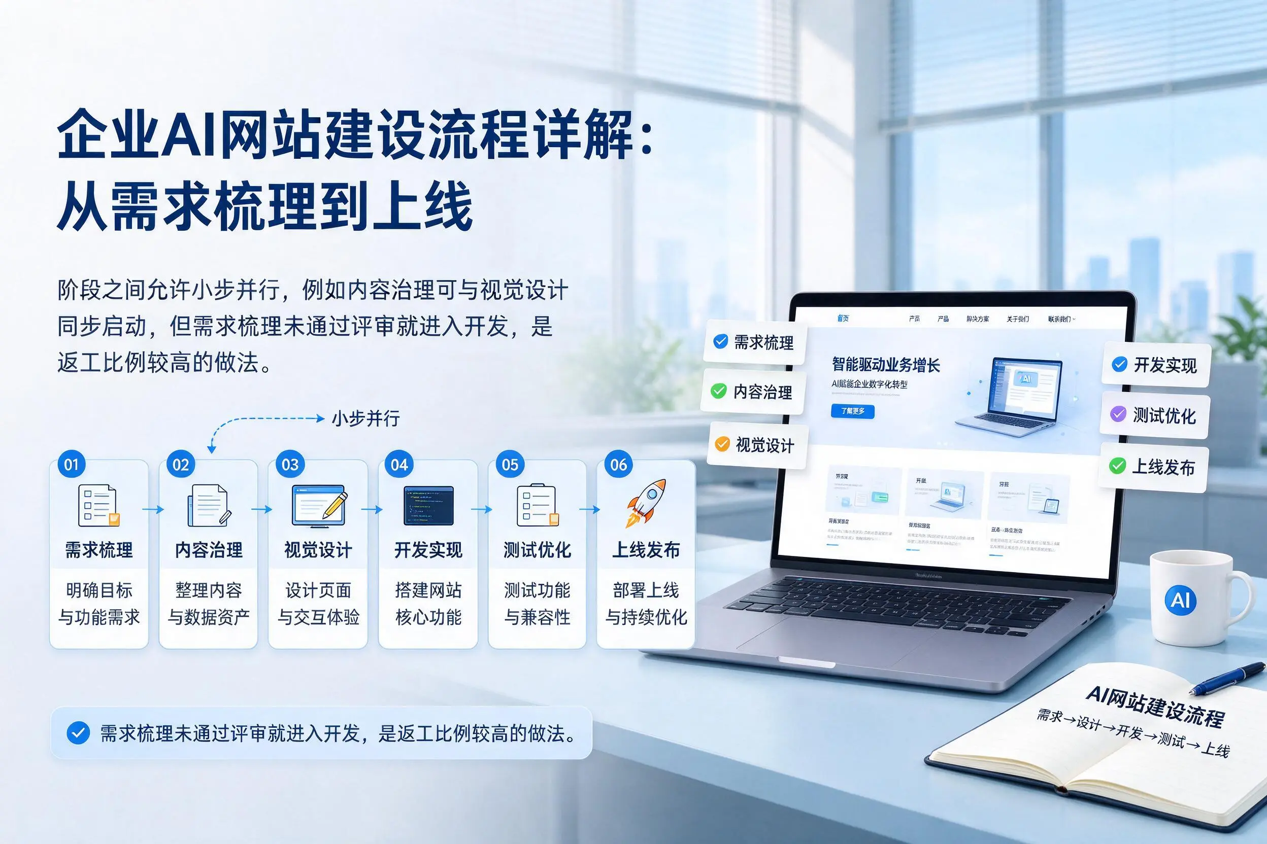 黑龙江企业AI网站建设流程详解：从需求梳理到上线
